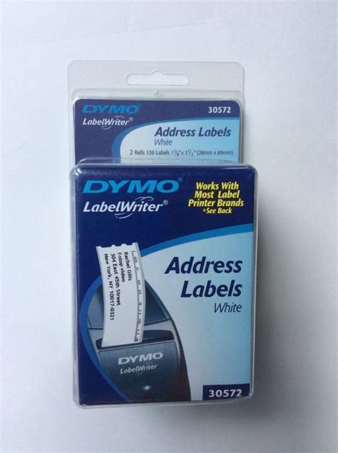 Dymo 30572 LabelWriter White Address Labels 1-1/8" x 3-1/2" 2 X 260 = 520 Total | Address labels ...
