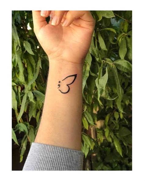 Top 65 Best Semicolon Butterfly Tattoo Ideas - 2021 Inspiration Guide