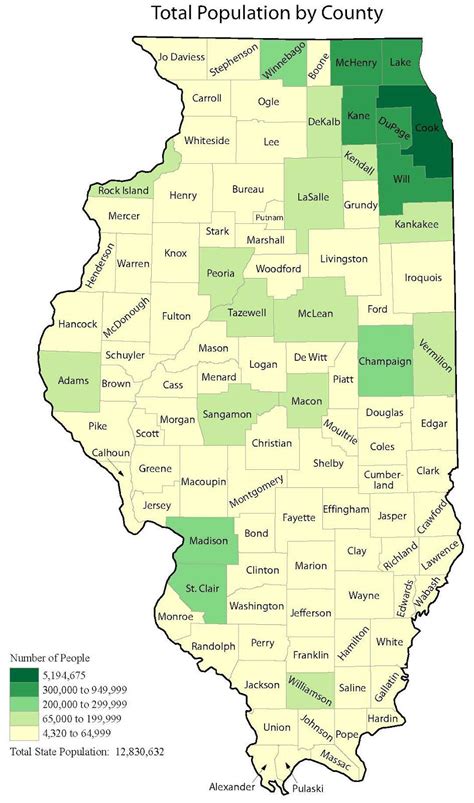 Counties of Illinois by population : r/MapPorn