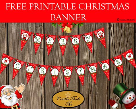 Free printable christmas banner