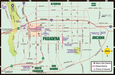 Pasadena map - Pasadena Los Angeles map (California - USA)