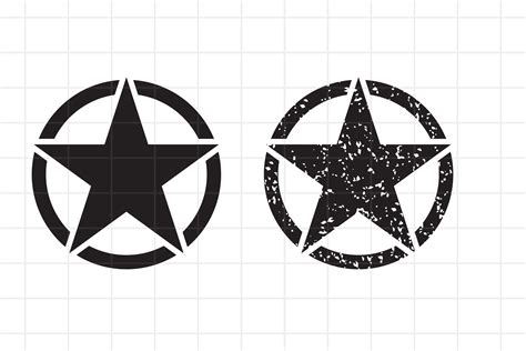 Army Star SVG, Cutting file fot Silhouette Studio, Cricut. (769665) | Cut Files | Design Bundles