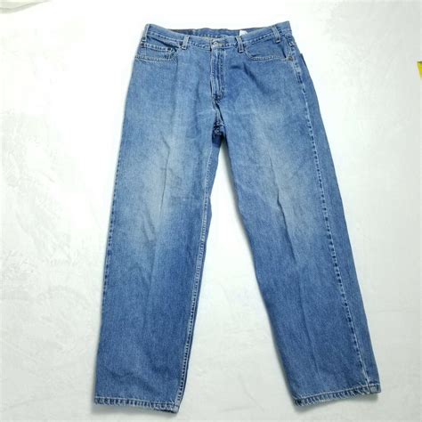 Levis Relaxed Straight Jeans Cotton Blue Mens... - Depop