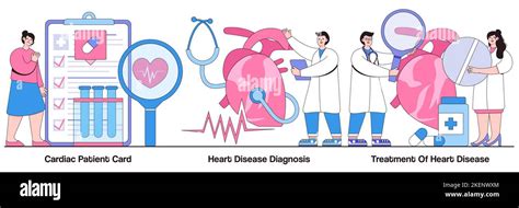 Cardiac patient card, heart disease diagnosis, and treatment concept ...