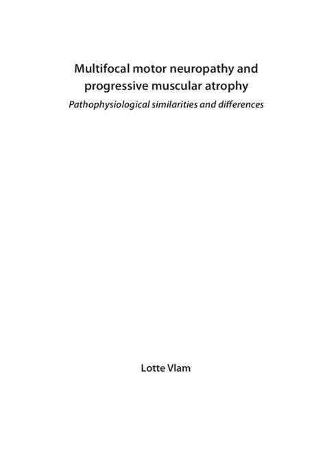 (PDF) Multifocal motor neuropathy and progressive muscular atrophy · Chapter 2 Multifocal motor ...