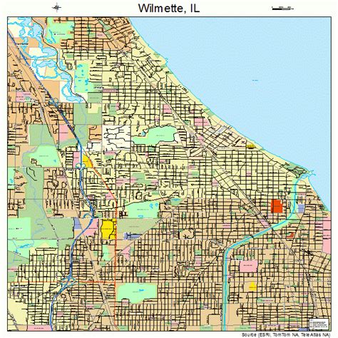 Wilmette Illinois Street Map 1782075