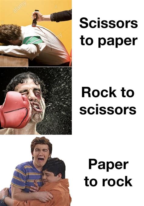 Basically rock paper scissors : r/memes