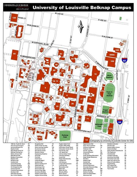 Louisville campus map - University of Louisville campus map (Kentucky USA)