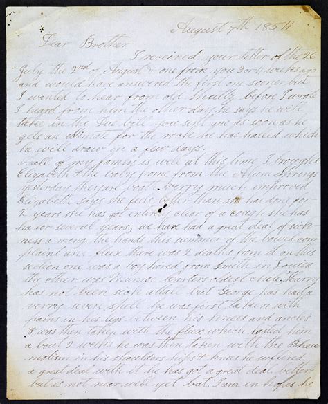 Rockbridge Alum Springs: Letter from Burl Fretwell, 1854 | Taking the Waters: 19th Century ...