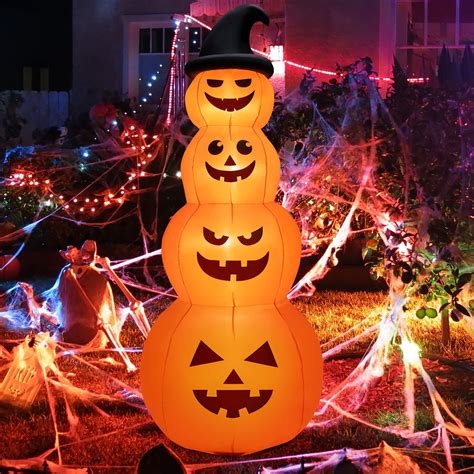 Gymax Giant 8ft Outdoor Halloween Decoration - Inflatable Stacked ...