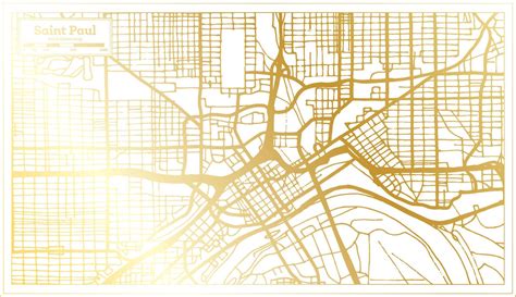 Saint Paul USA City Map in Retro Style in Golden Color. Outline Map ...