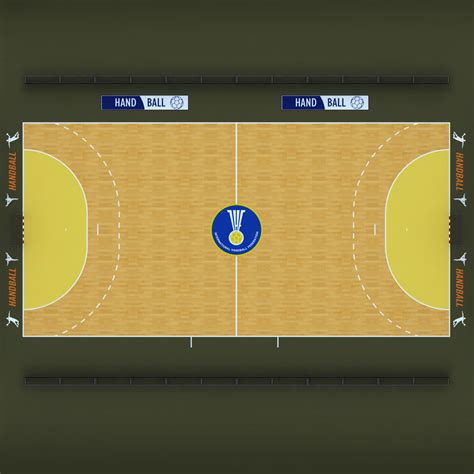 Handball court 3D Model Game ready .max .obj .3ds .fbx .mtl - CGTrader.com