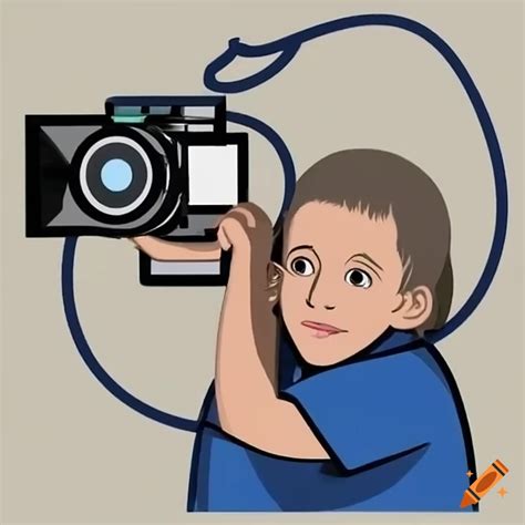 Child with a movie camera on Craiyon