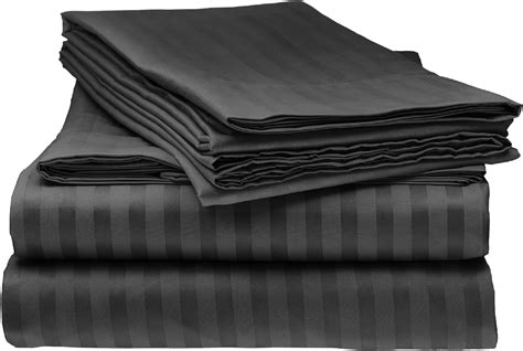 Amazon.com: Full Italian Prestige Collection Striped Bed Sheet Set – 1800 Luxury Soft Microfiber ...