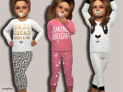 MSQSIMS' Toddler Sleepwear 01 | Sims 4 toddler clothes, Sims baby, Sims 4 studio