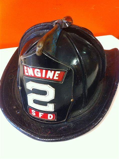 Vintage Seattle Fire Department (SFD) Black Leather Fire Helmet Made By Cairns & Brother New ...