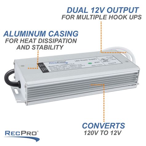 RV 120V to 12V Converter 100W | Supports Two 12V Outputs - RecPro