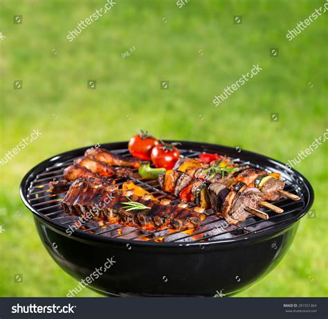 Barbecue Grill Various Kinds Meat Placed Stock Photo 281551364 ...