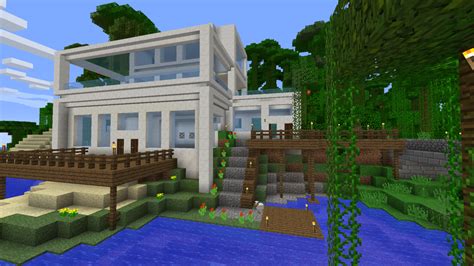 Tropical modern quartz house Minecraft Map