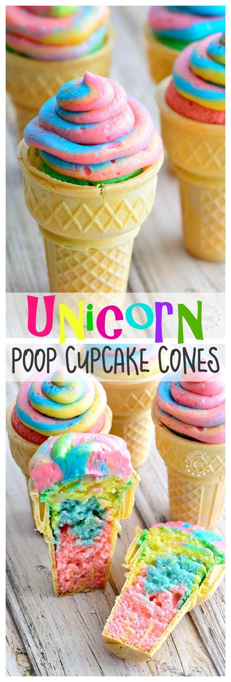 Unicorn Poop Cupcake Cones Recipe