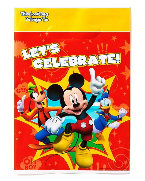 Mickey Mouse Clubhouse Party Favor Treat Bags, 8ct - Walmart.com