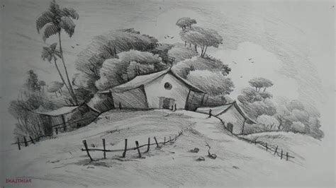 Pencil Drawings Of Landscapes | Landscape pencil drawings, Landscape drawing easy, Landscape ...