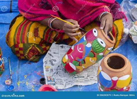 Beautiful Painted Terracotta Pots, Handicrafts for Sale, India Editorial Stock Image - Image of ...