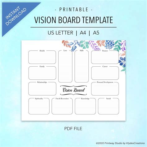Editable Vision Board Template