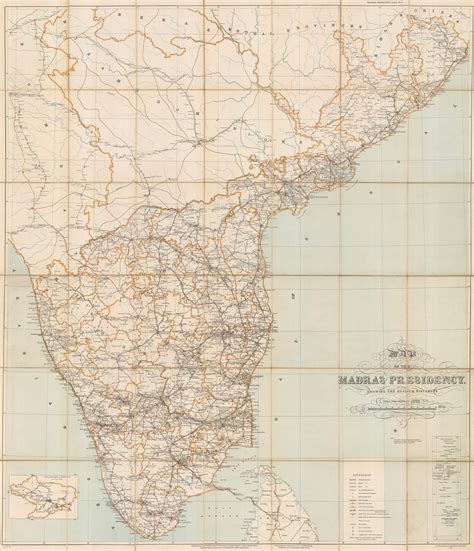 Madras Survey, Map of the Madras Presidency Showing the Roads ...