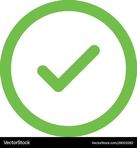 Green check mark icon in a circle tick symbol Vector Image