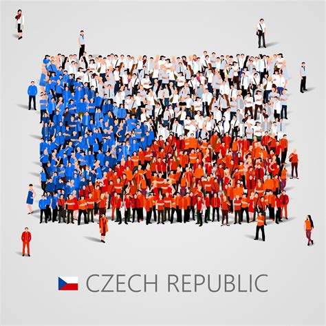 Premium Vector | Large group of people in the shape of Czech flag