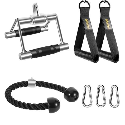 Buy DYNASQUARE Tricep Rope Cable Machine Attachments, LAT Pulldown Attachments, with Double D ...