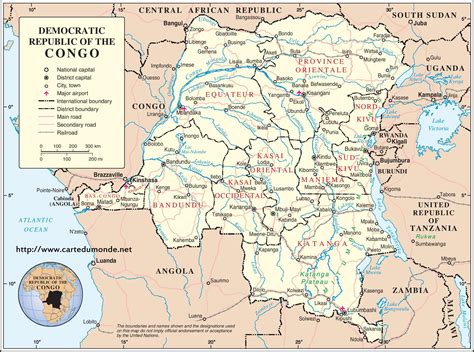 Larger map Democratic Republic of Congo on World Map