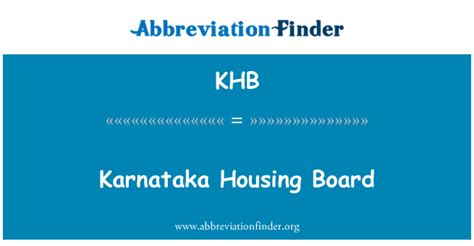 KHB 定义: 卡纳塔克住房委员会 - Karnataka Housing Board