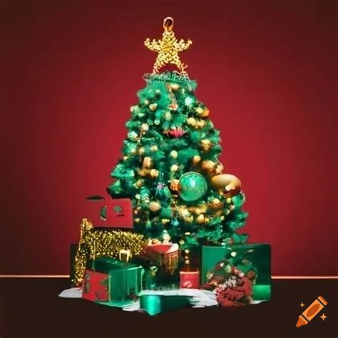 Festive decorated christmas tree