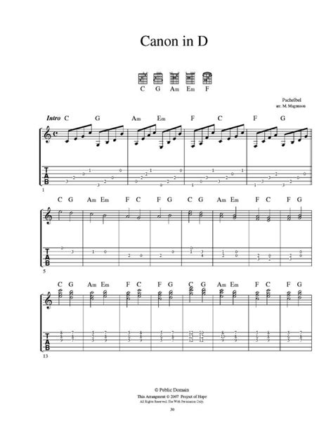 Guitar Sheet Music - Canon in D | Music | Classical