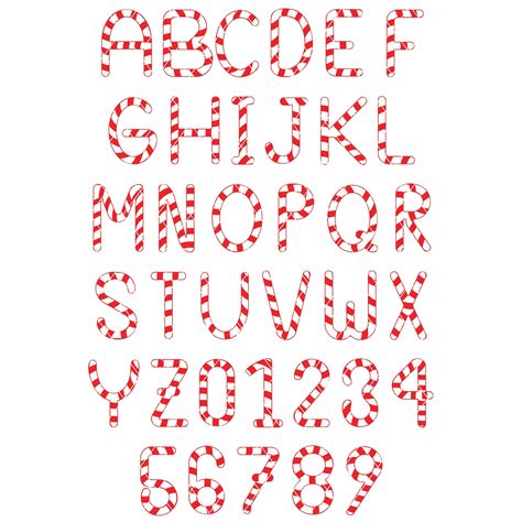 Candy Cane Font SVG Christmas Font SVG Candy Cane Alphabet | Etsy