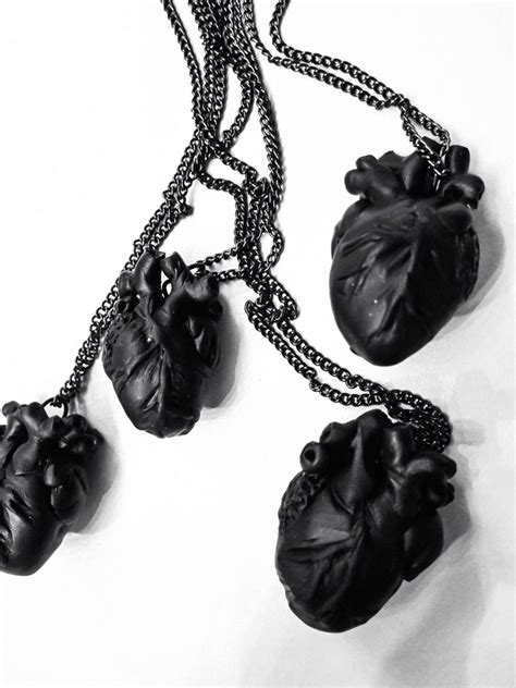 Black Heart anatomically correct matte black hand sculpted heart ...