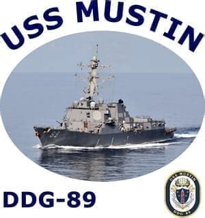 DDG 89 USS Mustin 2-Sided Photo T-Shirt