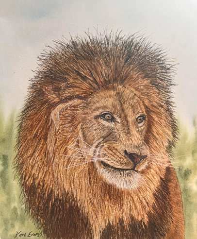 Lion watercolour painting tutorial available online - The Devon Artist