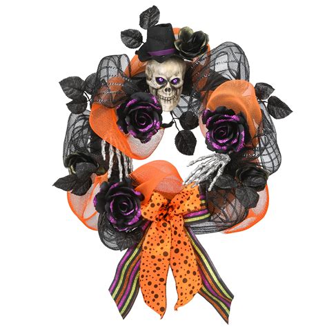 22" Halloween Ribbon Wreath - Walmart.com - Walmart.com