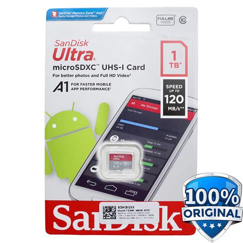 SanDisk Ultra microSDXC Card UHS-I Class 10 A1 (120MB/s) 1TB - SDSQUA4 ...