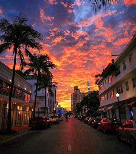 South Beach sunset #miami #florida #miamibeach #sobe #southbeach #brickell #Miami | Sky ...