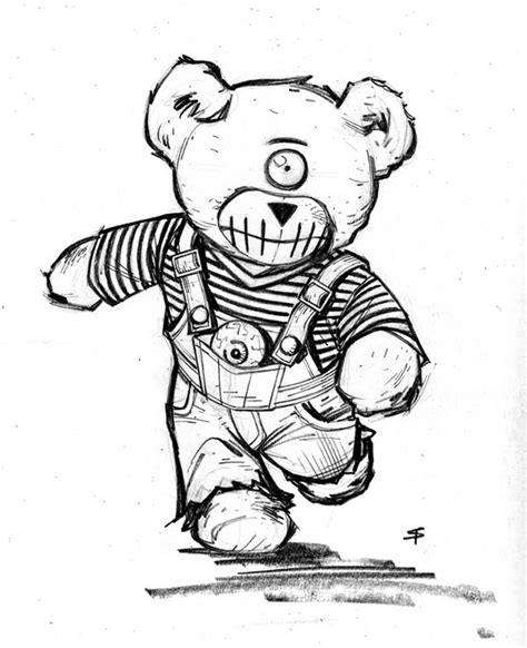 Creepy Teddy Bear Drawing at PaintingValley.com | Explore collection of Creepy Teddy Bear Drawing