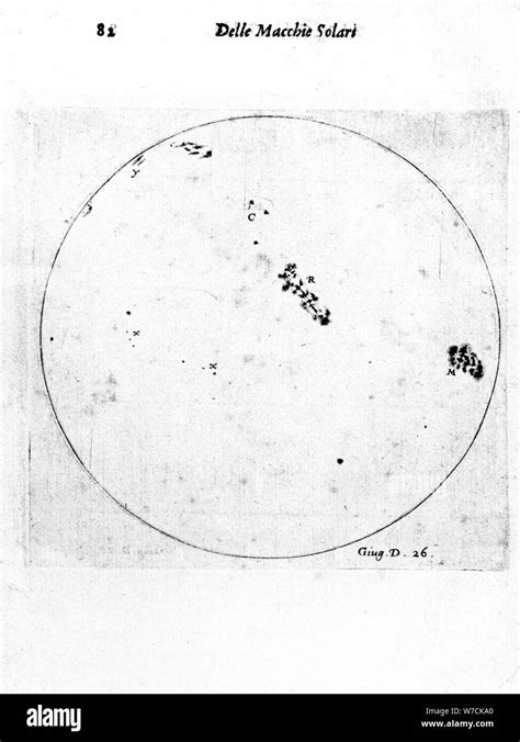 Galileo's observation of sunspots, 1613. Artist: Galileo Galilei Stock Photo - Alamy