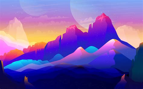 2880x1800 Rock Mountains Landscape Colorful Illustration Minimalist Macbook Pro Retina HD 4k ...