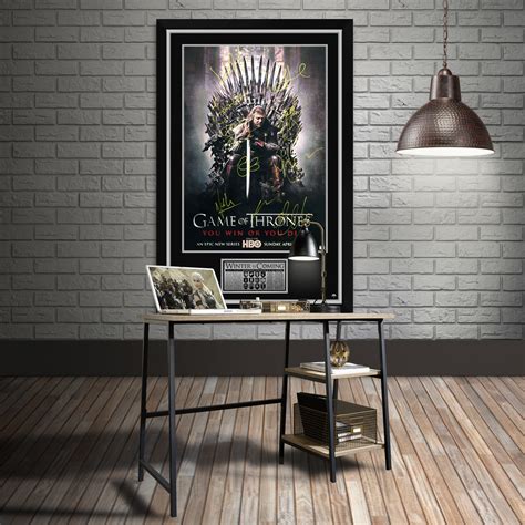 Game Of Thrones Iron Throne // Cast Hand-Signed Poster // Custom Frame ...