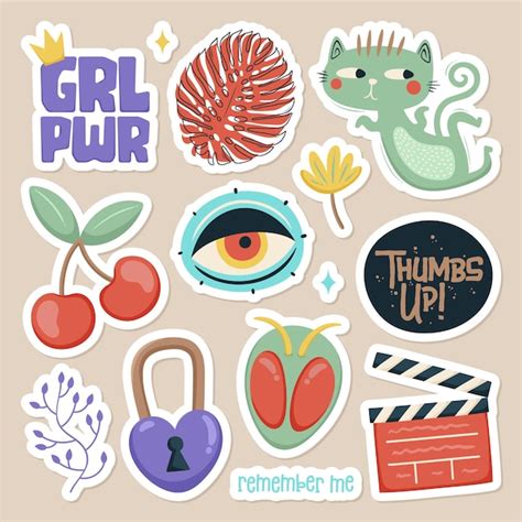 Free Vector | Set of cute stickers