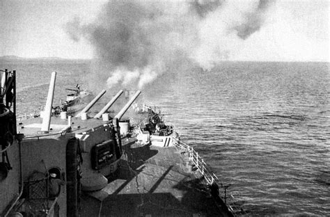 Aft turret of the U.S. Navy heavy cruiser USS Toledo during the Korean War image - Free stock ...