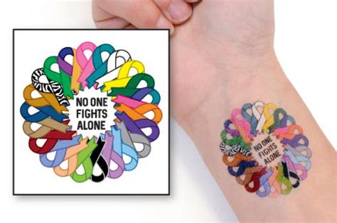 No One Fights Alone® Multicolored Temporary Tattoo - Choose Hope